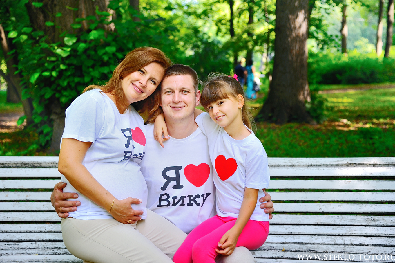 Фотосессия беременная семейная 2 детей